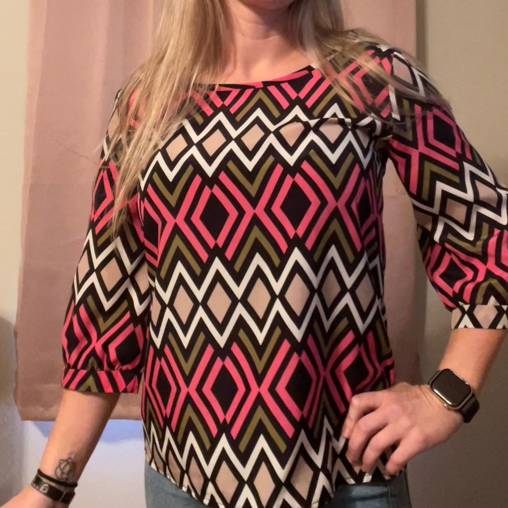 Geometric Patterned Women's Top